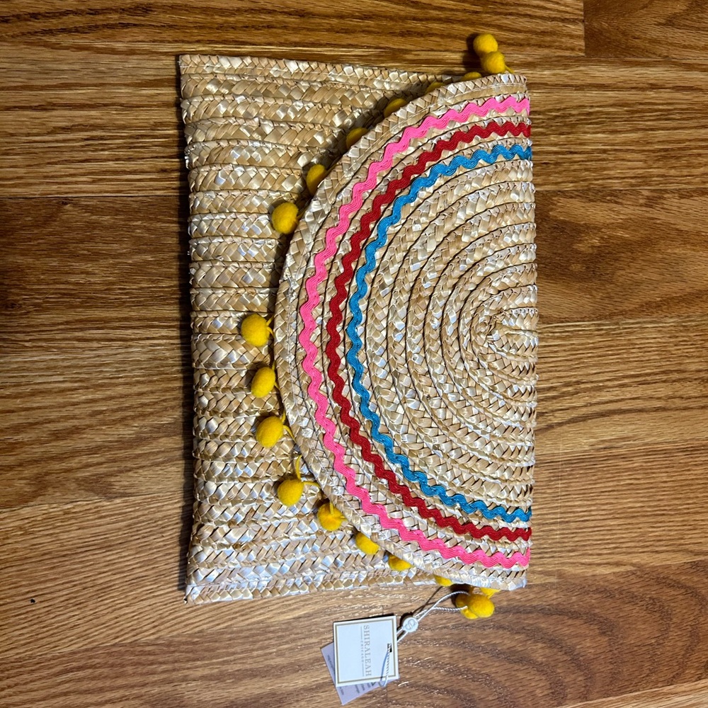 Shiraleah Multicolor Straw Clutch